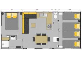 plattegrond Rideau Nirvana trio -  - Standaard Chalet 6p
